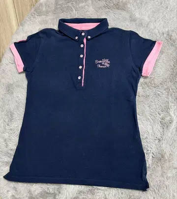 사만다 타바사 피케 셔츠 네이비/핑크