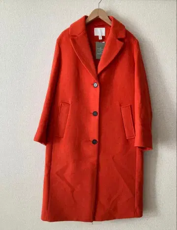 새상품 H&M 롱 코트 오렌지