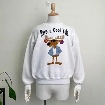 90s 00s 루돌프 크리스마스 애니멀 맨투맨 빈티지 구제 의류