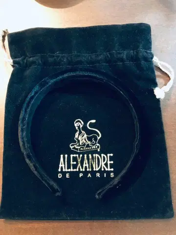 ALEXANDRE DE PARIS 블랙 벨벳 머리띠
