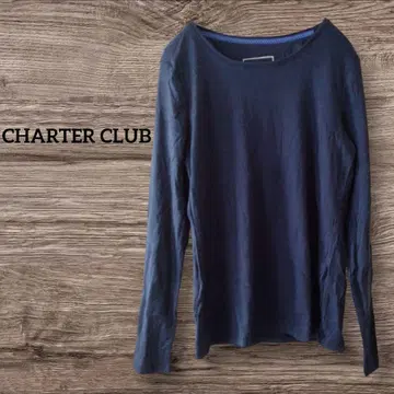 1점 한정 CHARTER CLUB 네이비 긴팔 T셔츠 [ S ] 티셔츠