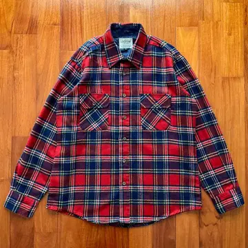 South channel 플란넬 셔츠 빨간색 네이비 남성용 size L
