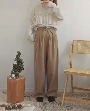 yuu 레이스 도킹 니트 L 크림 시마무라