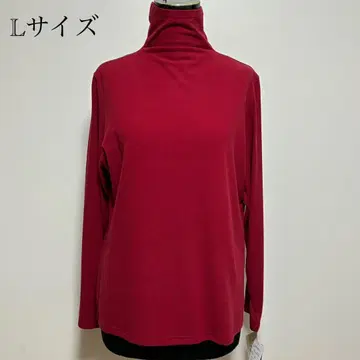 일본제 새상품 따뜻한 소재 미프 스웨이드 무지 보틀넥 레드 L 사이즈