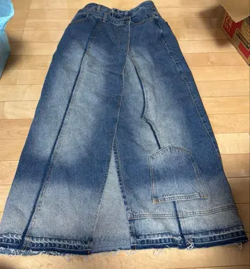 JIMWAG 비대칭 데님 롱 스커트