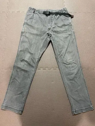 그라미치 그레이 데님 팬츠 허리밴딩 벨트 포함