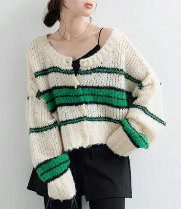 새상품 Kastane 2way 보더 모헤어 니트