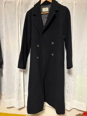 N. 블랙 체스터 울 코트