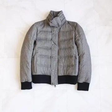 AKM 헤링본 다운 자켓 L 사이즈 그레이 스탠드 카라