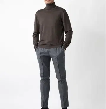 새상품급 그랑사쏘 빈티지 터틀넥 브라운 48 8게이지