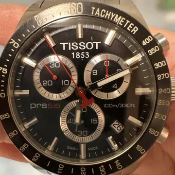 TISSOT prs516 블랙 100m 방수