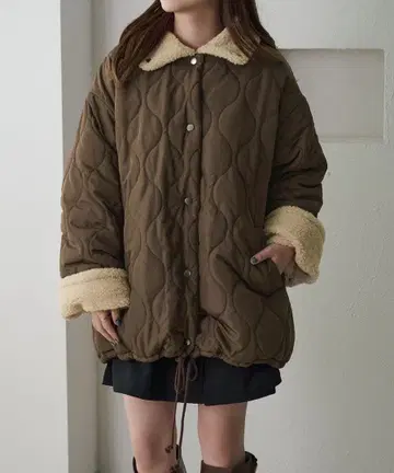 [ apres jour clair ] 보아 안감 퀼팅 자켓 XL