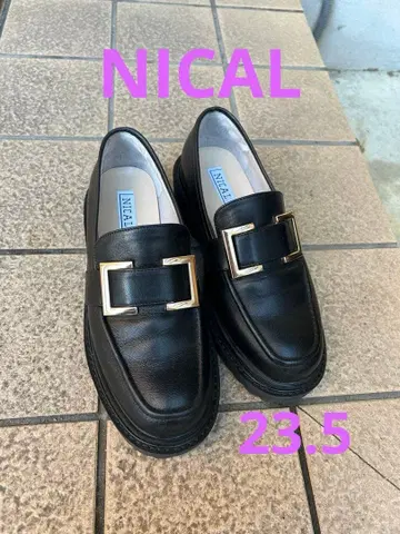 NICAL 블랙 로퍼 통굽 버클 23.5 블랙 히미코