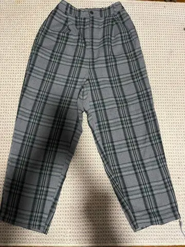 그레이 계열 체크 와이드 팬츠 F 사이즈