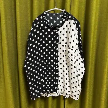 melange 메란주 도트 무늬 화이트 블랙