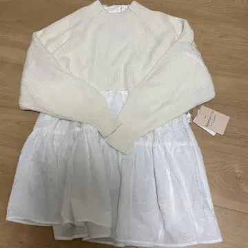 니트와 프릴 블라우스 세트