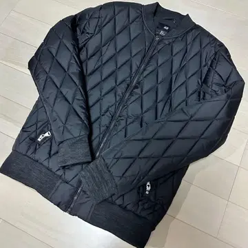 H&M 남성용 블랙 퀼팅 블루종 다운 새상품급