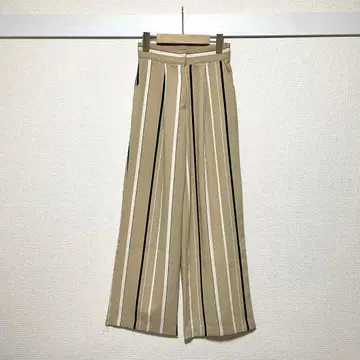 EMODA 에모다 스트라이프 와이드 팬츠 베이지 계열 오피스 캐주얼