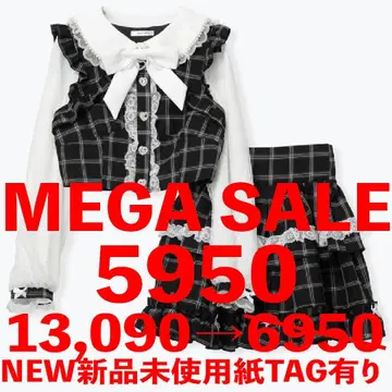 [NOEMIE]새상품 반짝반짝 하트 레이어드풍 티어드 세트업