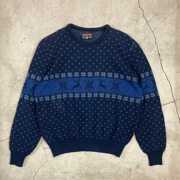 70s USA 빈티지 DEMETRE 니트 스웨터 M 네이비