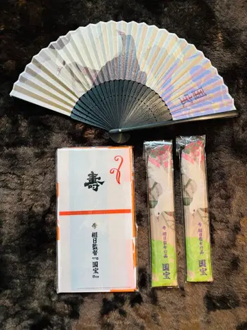 영화 [국보] 엑스트라 참여 기념품 부채 2개 손수건 1개