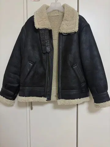 페이크 무스탕 보아 블루종