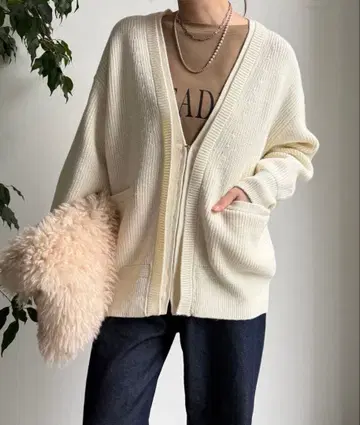 지퍼 니트 가디건 doudou