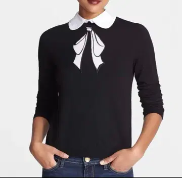 앨리스 앤 올리비아 리본 포함 블랙 니트 스웨터