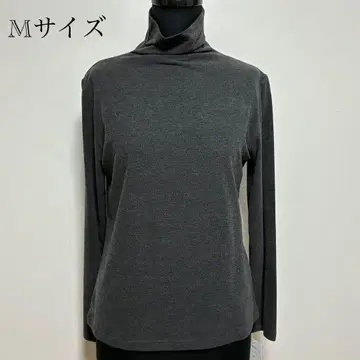 일본제 새상품 따뜻한 미프 스웨이드 무지 보틀넥 M 사이즈 차콜