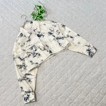 버쉬카 [ S ] 크롭 데님 자켓 화이트 데님 자켓 오샤레