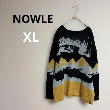 NOWLE 산 풍경 크루넥 니트