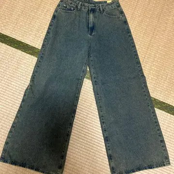 인디고 와이드 레그 데님 4 포켓