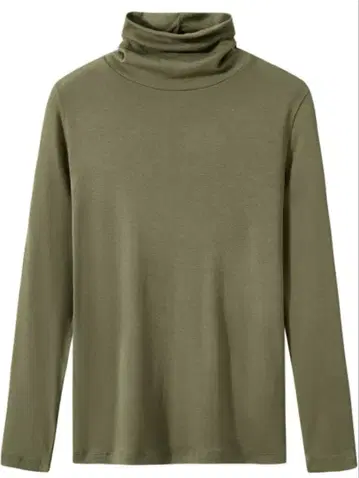 티셔츠 터틀넥 따뜻한 무지 성인 출퇴근 오피스 신축성