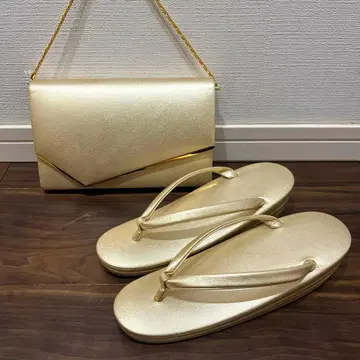 일본 의류 조리 백 세트 골드