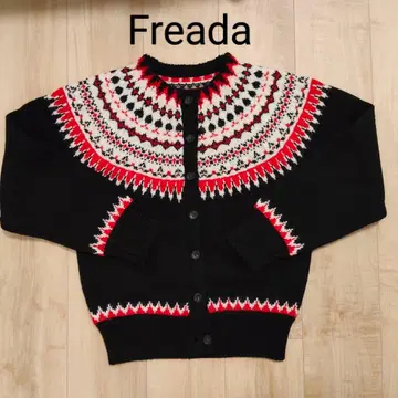 Freada 노르딕 무늬 스웨터 프리 사이즈 블랙