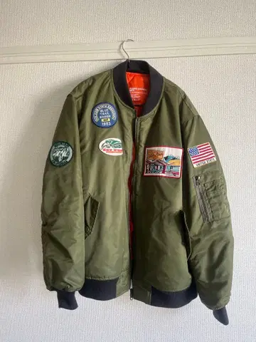 MA-1 패치 포함 로데오 크라운 리버서블 카키 오렌지