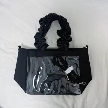 자카마트 A4 다기능 2WAY 핸들 프릴 토트백 블랙