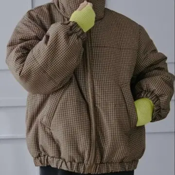 시마무라 megumi 체크 패딩 자켓