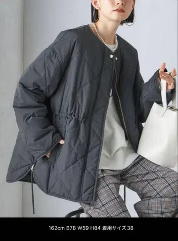 쉽스 퀼팅 사이드 지퍼 블루종 사이즈 38 블랙