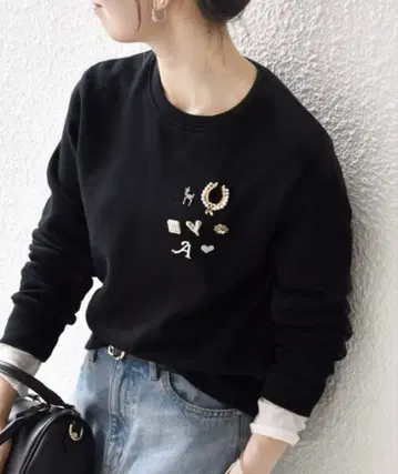 SHIPS any 비쥬 크루넥 컴팩트 맨투맨 풀오버