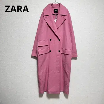 새상품 자라 울, 폴리에스테르 오버 더블 체스터 코트 롱 코트