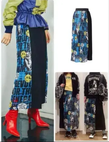 택 포함 HG SOUND REVOLUTION 패턴 플리츠 스커트