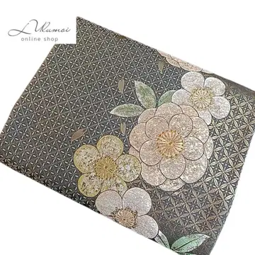 LULU4 후쿠로 오비 꽃 모던 인기 어른 그레이