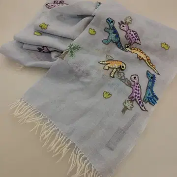 3423 TARA BLANCA 스카이블루 패턴 숄