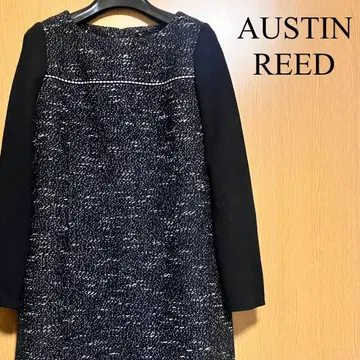 새상품급 오스틴 리드 원피스 트위드 리브 니트 긴팔 드레스