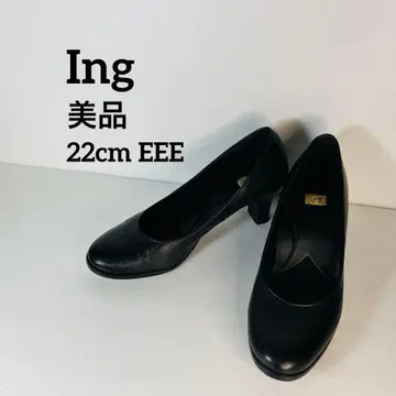 ing 잉그 블랙 가죽 하이힐 펌프스 22cm