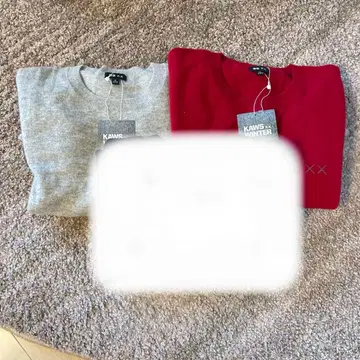 KAWS WINTER 니트 스웨터 XL 레드 그레이 2색 세트