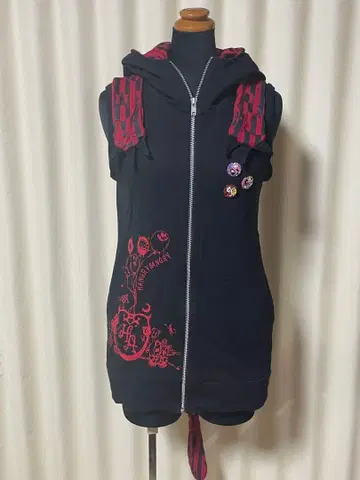 [ 레어템 ] h.NAOTO HANGRY & ANGRY 슬리브리스 후드티