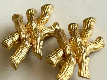 골동품 빅 사이즈 골드의 나뭇가지 같은 vintage 귀찌