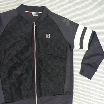 FILA 블랙 퀼팅 저지 L